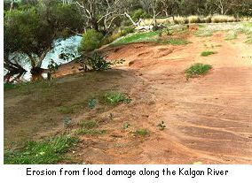 Erosion from flood damage