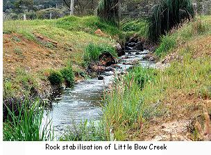 Rock stabilisation of Little Bow Creek