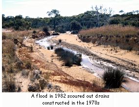 A flood in 1982 scoured out drains constructed in the 1970s