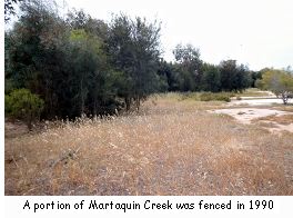 A portion of the Martaquin Creek was fenced in 1990