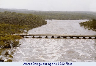 Marra Bridge during 1982 flood